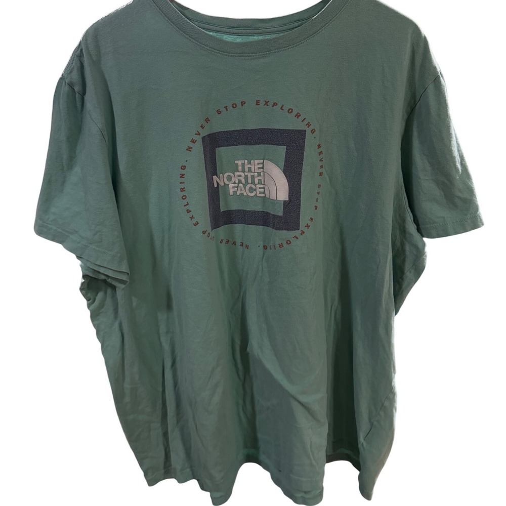 The North Face Mens XXL Green Never Stop Exploring‎ Graphic Logo T-Shirt Sage